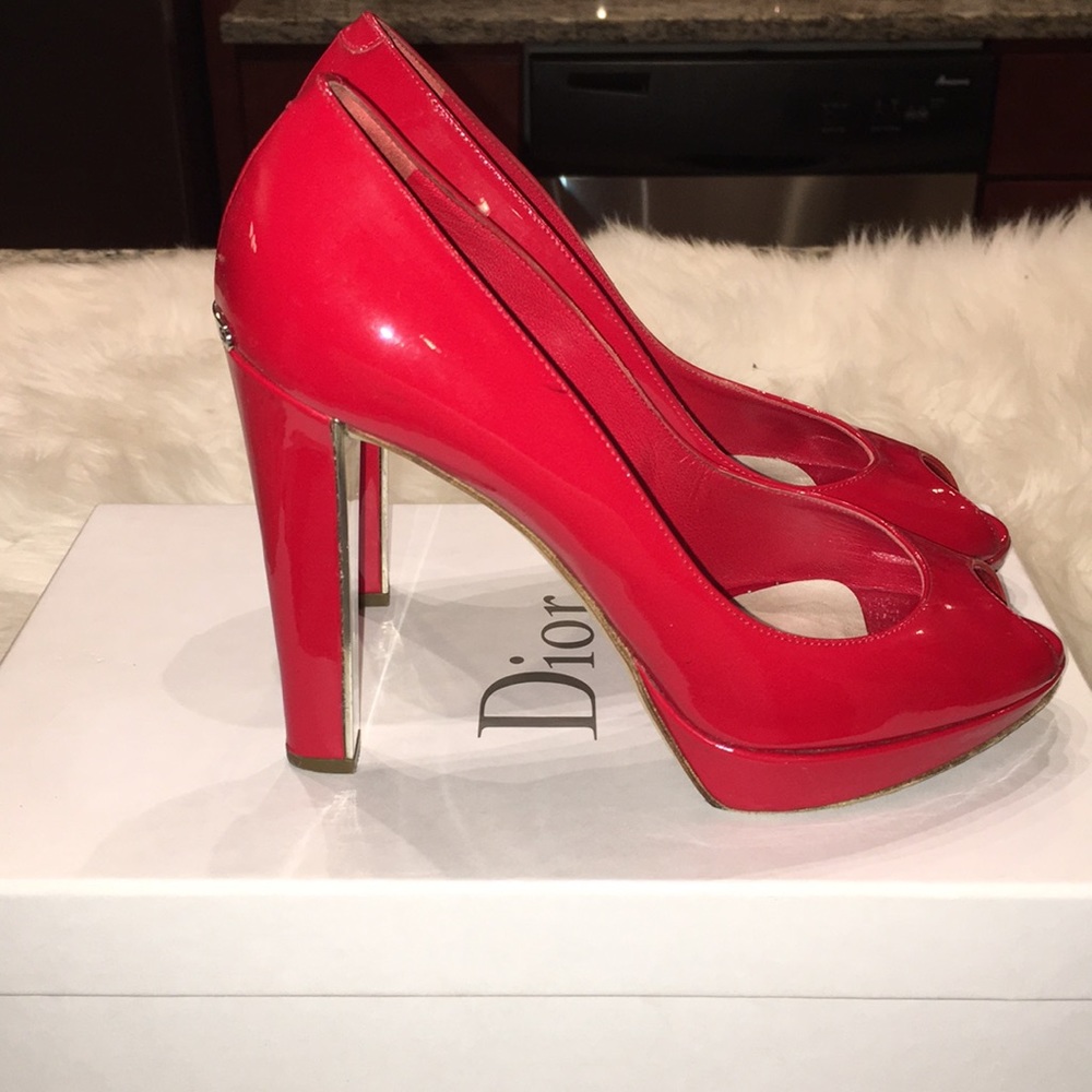 DIOR Red Peep Toe